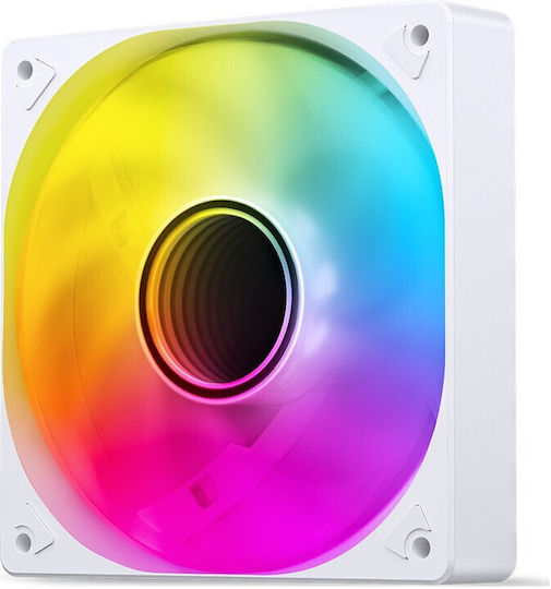 Jonsbo SL-120WR Case Fan 120mm 1500rpm with RGB Lighting and 4-Pin PWM Connection White