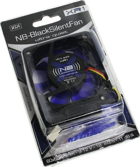 Noiseblocker XR-1 Case Fan 60mm (10.6cfm) with Blue Lighting and 3-Pin Connection