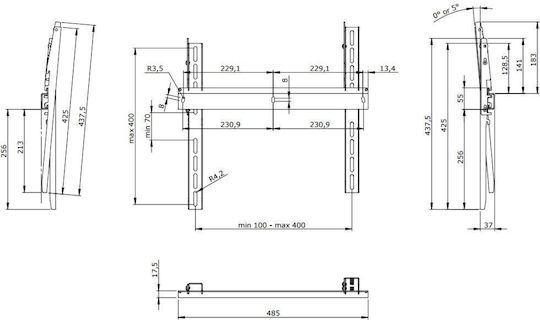 SMS FS011050 TV Mount Ceiling with Arm up to 50kg Black