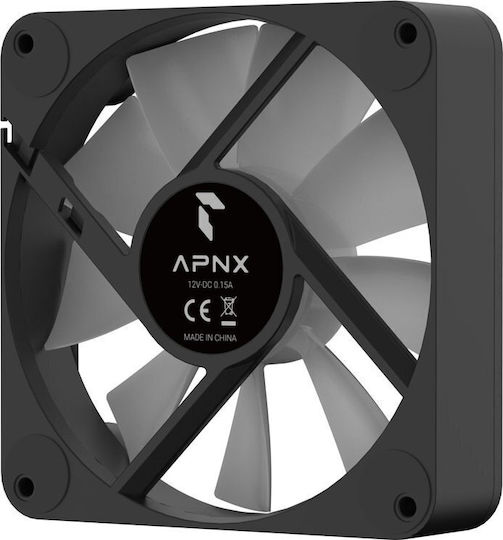 APNX FP1-120 Вентилатор За Кутия (1600 Оборота / 74.6 CFM) С ARGB Осветление И Свързване 3-Pin / 4-Изводна ШИМ