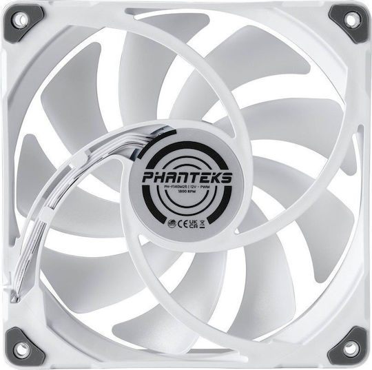 Phanteks PH-F140M25 Case Fans (1800rpm / 104.62cfm) with RGB Lighting and 4-Pin PWM Connection White