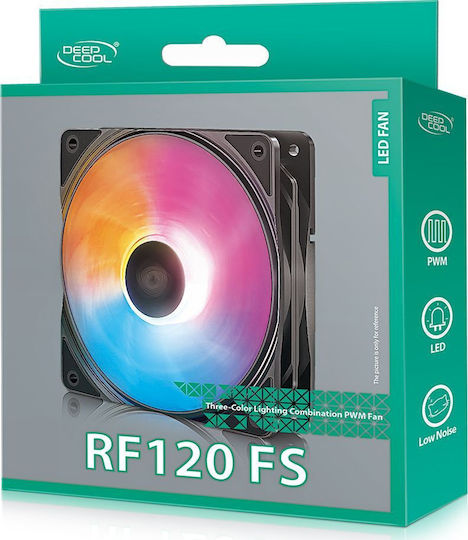 Deepcool RF120 FS Вентилатор За Кутия (1500 Оборота / 56.5 CFM) С RGB Осветление И 4-Изводна ШИМ Свързване