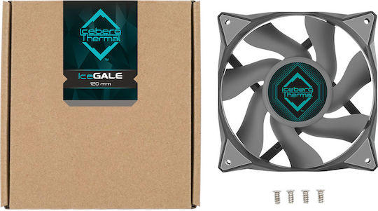 Iceberg Thermal IceGALE Gehäuselüfter 120mm (1850rpm / 76cfm) Ohne LEDs Beleuchtung und Verbindung 4-Pin PWM Graue