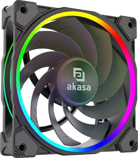 Akasa SOHO AR12 Reverse Blade Case Fans 120mm (2000rpm / 58.3cfm) with RGB Lighting and Connection 3-Pin / 4-Pin PWM