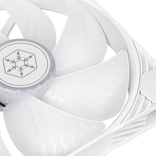 Silverstone Shark Force Case Fan 140mm (2200rpm) with ARGB Lighting and 4-Pin PWM Connection White