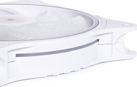 Alphacool Rise Aurora Gehäuselüfter 140mm (2000rpm) mit ARGB Beleuchtung und 4-Pin PWM Verbindung Weiß