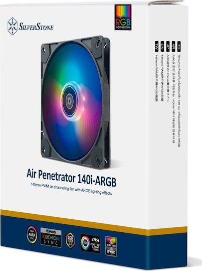 Silverstone Air Penetrator 140i Case Fan (2000rpm / 73.48cfm) with ARGB Lighting and 4-Pin PWM Connection