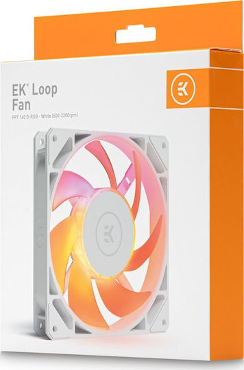 Ekwb FPT 140 Case Fan 2200rpm 118.01cfm With RGB Lighting And 4-Pin PWM Connection White