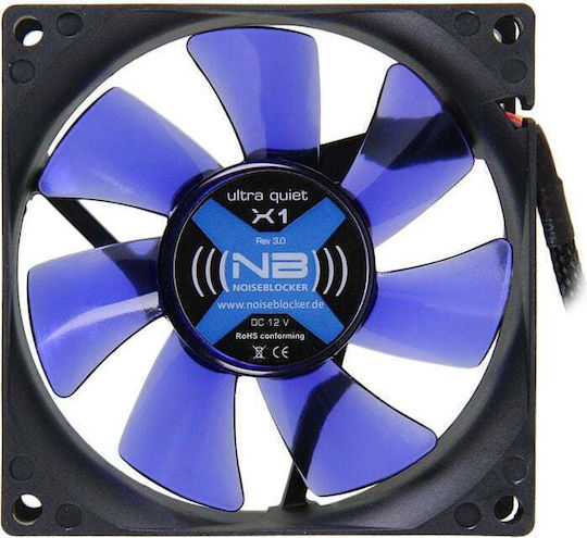 Noiseblocker X1 Case Fan 80mm (1300rpm) Without LED Lighting And 3-Pin Connection
