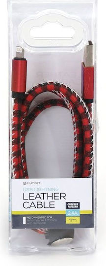 Platinet Usb Braided USB-A la Cablu Lightning Roșu 1m (PUCLCIP1R)