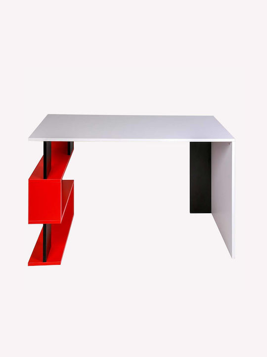 Бюро Дървено с Библиотека Red 120x60x75бр