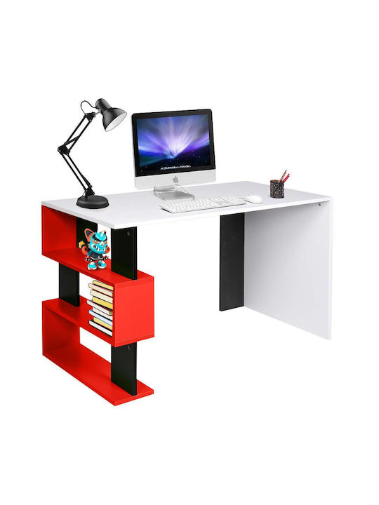 Бюро Дървено с Библиотека Red 120x60x75бр