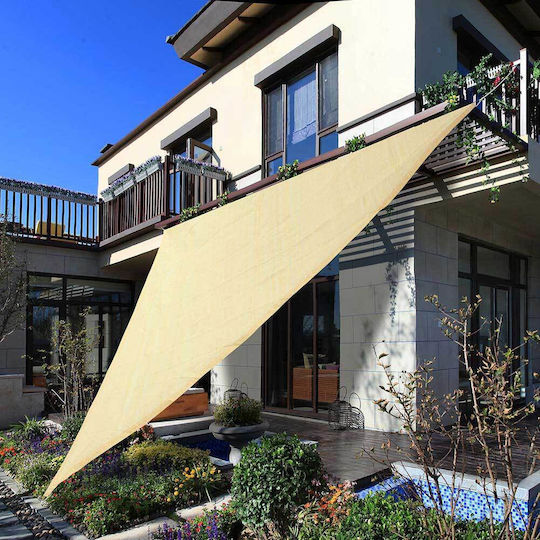 Bakaji Triangle Shade Sail Beige With Hoop 4x4x20m