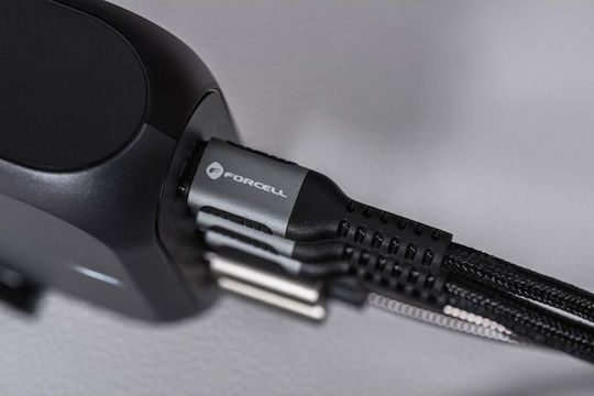 Forcell USB-A to Lightning Cable 12W Μαύρο 3m
