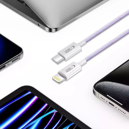 Tech-Protect Ultraboost Редовна USB-C към Lightning кабел 27W Лилав 2м