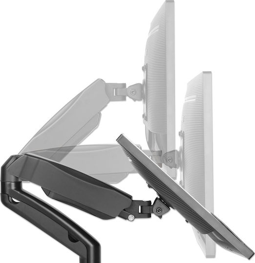 Manhattan Stand Desk Mounted for 2 Monitors up to 32" with Arm (462501)