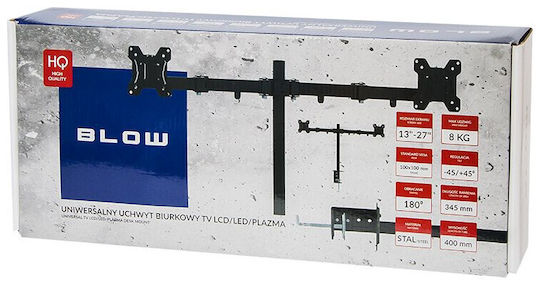 Blow Стойка за 2 Монитори до 27" с Рамо Черна (76-871)