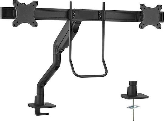Neomounts DS75S-950BL2 Επιτραπέζια Βάση για 2 Οθόνες έως 27" με Βραχίονα