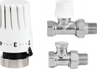 Invena Thermostatic Straight Flow Valve Pre-set Mini Head Adjustment 2 Prov 1