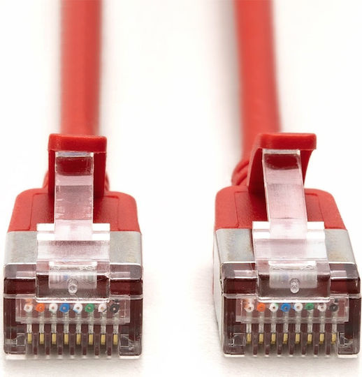Digitus F/FTP Cat.6a (Gigabit) Καλώδιο Δικτύου Ethernet 1.5m Κόκκινο