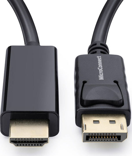 Microconnect Cable DisplayPort male - HDMI male 10m Μαύρο (MC-DP-HDMI-1000)