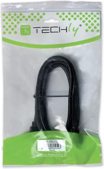 Techly Cable DisplayPort male - DisplayPort male 1m Μαύρο