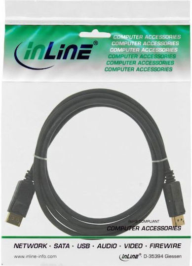 InLine Kabel DisplayPort-Stecker - DisplayPort-Stecker 0.3m Schwarz (17133P)