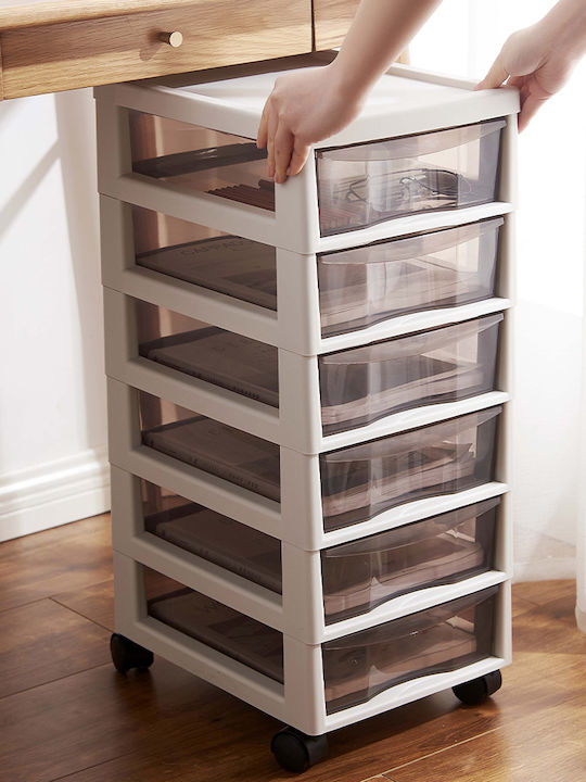 Plastic Storage Drawers with 6 Drawers