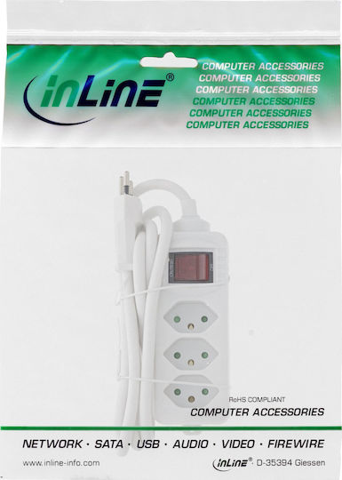 InLine Πολύπριζο 3 Θέσεων με Διακόπτη και Καλώδιο 1.5m