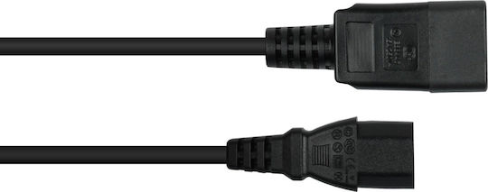 Alcasa IEC C20 / IEC C13 - IEC C20 / IEC C13 Cable 0.5m Μαύρο