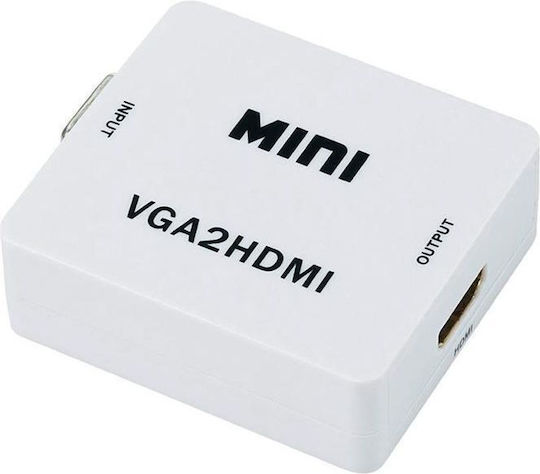 Μετατροπέας HDMI / VGA / 3.5mm male σε HDMI / VGA / 3.5mm female Λευκό 1τμχ KOM0846