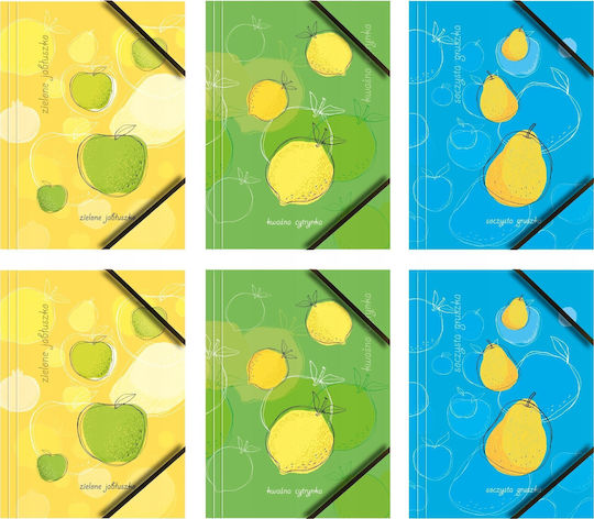 Tetis A4 Cardboard Folder with Corners Elastic Fruits P6 Bt601-m1 Mix Price Per 1 Piece