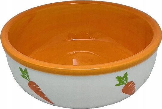 Yarro International Yarro Ceramic Bowl for Rodents Rabbits Carrot Design 13.5x5cm