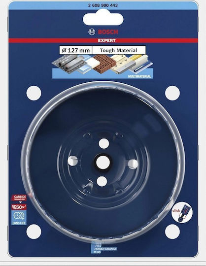 Bosch Ποτηροτρύπανo Tough Material Καρβιδίου με Διάμετρο 127mm