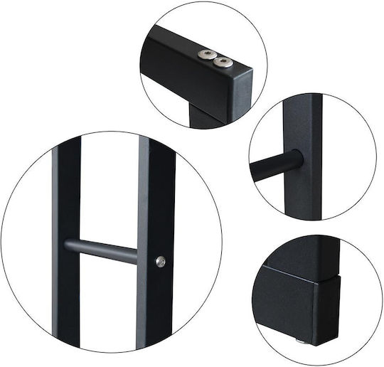Bakaji Metal Indoor Fireplace Stove Log Holder Support 150x60x25cm 02835835