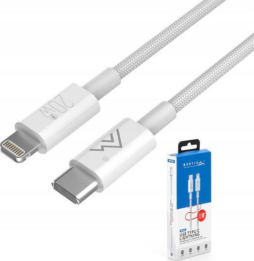 Montis USB-A to Lightning Cable 20W Λευκό 1m (6480391)