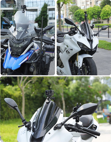 Sunnylife Motorcycle Window Mount Base Gopro Sjcam Xiaomi Dji Insta360 Zj846-d