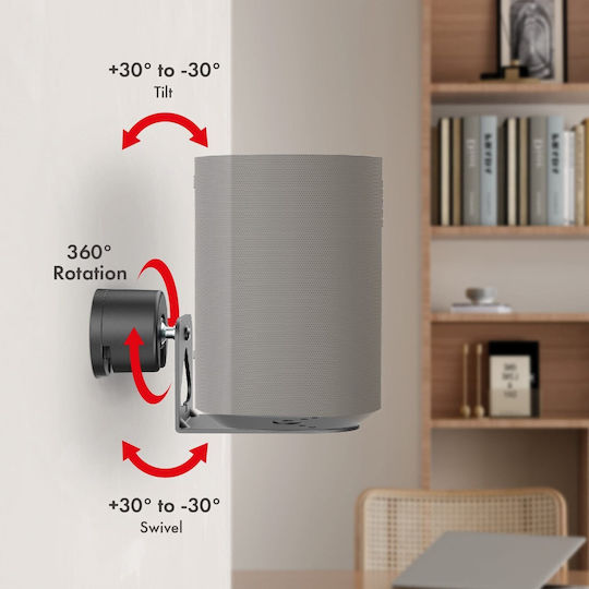 Maclean Energy Βάση Ηχείου Τοίχου Sonos (Τεμάχιο) σε Μαύρο Χρώμα