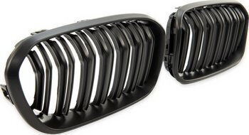 Σπορ Γρίλια Mtuning Διπλά Πτερύγια Matt Black Bmw 1 F20 F21 Facelift 2015-2019