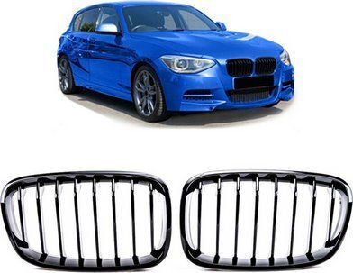 Μάσκα Mtuning Σπορ Μεμονωμένα Πτερύγια Gloss Black Bmw 1 F20 F21 Πριν Facelift 2011-2015