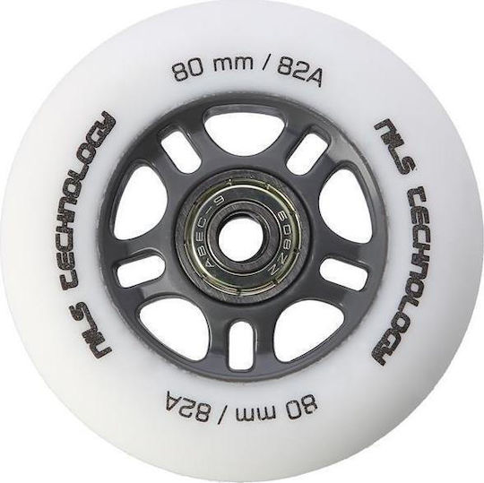 Nils Extreme Pu Wheels 80x24 82a Matte White 4 Pcs + Abec-9 Bearings 8 Pcs