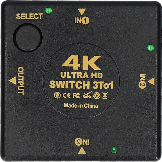 Pawonik Διακόπτης 3x Hdmi Ultra Hd 4k