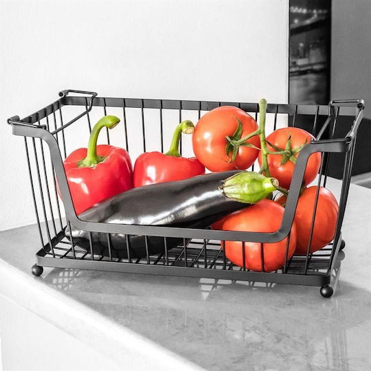 Tadar Fruit Bowl Metallic Black 31x17.5x15.5cm