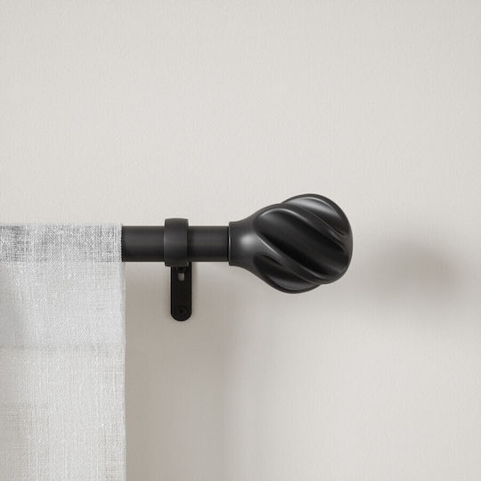 Umbra Extendable Metallic Curtain Pole Helix Single Φ2.5mm 107-305cm Black Checkmate