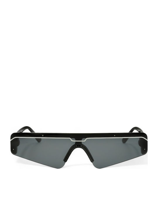 Optosquad Unisex Sunglasses with Black Plastic Frame and Black Lens