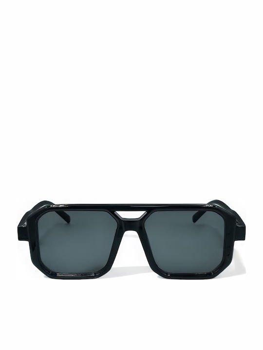 Optosquad Men's Sunglasses with Black Plastic Frame and Black Lens