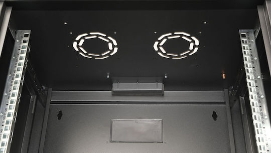 Equip Equip сървърен шкаф 19" 09U 600x450mm стъклена врата черен