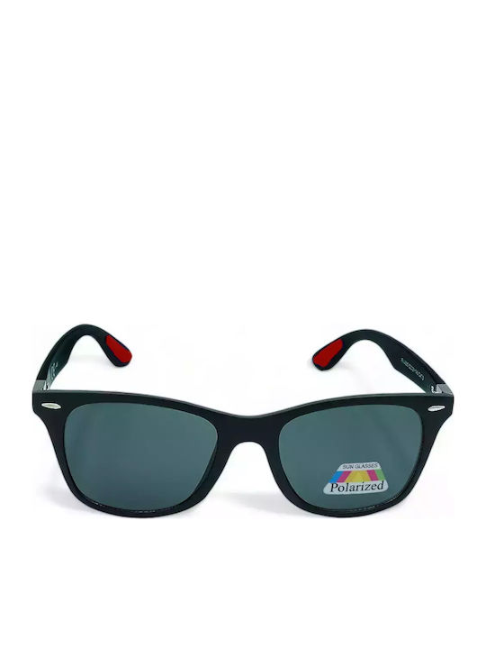 Riverio Men's Sunglasses with Black Plastic Frame and Black Polarized Lens
