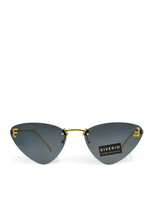 Riverio Women's Sunglasses with Gold Metal Frame and Gray Lens
