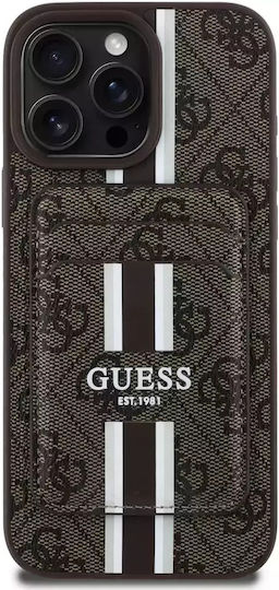 Guess Brieftasche Leder / Silikon Braun (iPhone 17 Pro Max / iPhone 17 Pro / iPhone 16 Pro Max)